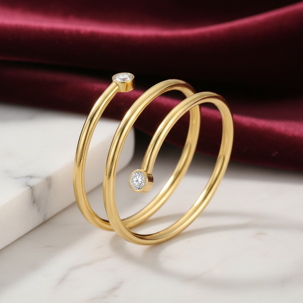 18K Gold-Plated Ring in Luxurious Setting