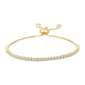 Gold plated tennis bracelet with cubic zirconia inserts and adjustable clasp. Shop gold plated tennis bracelet with zirconia for elegant daily wear.