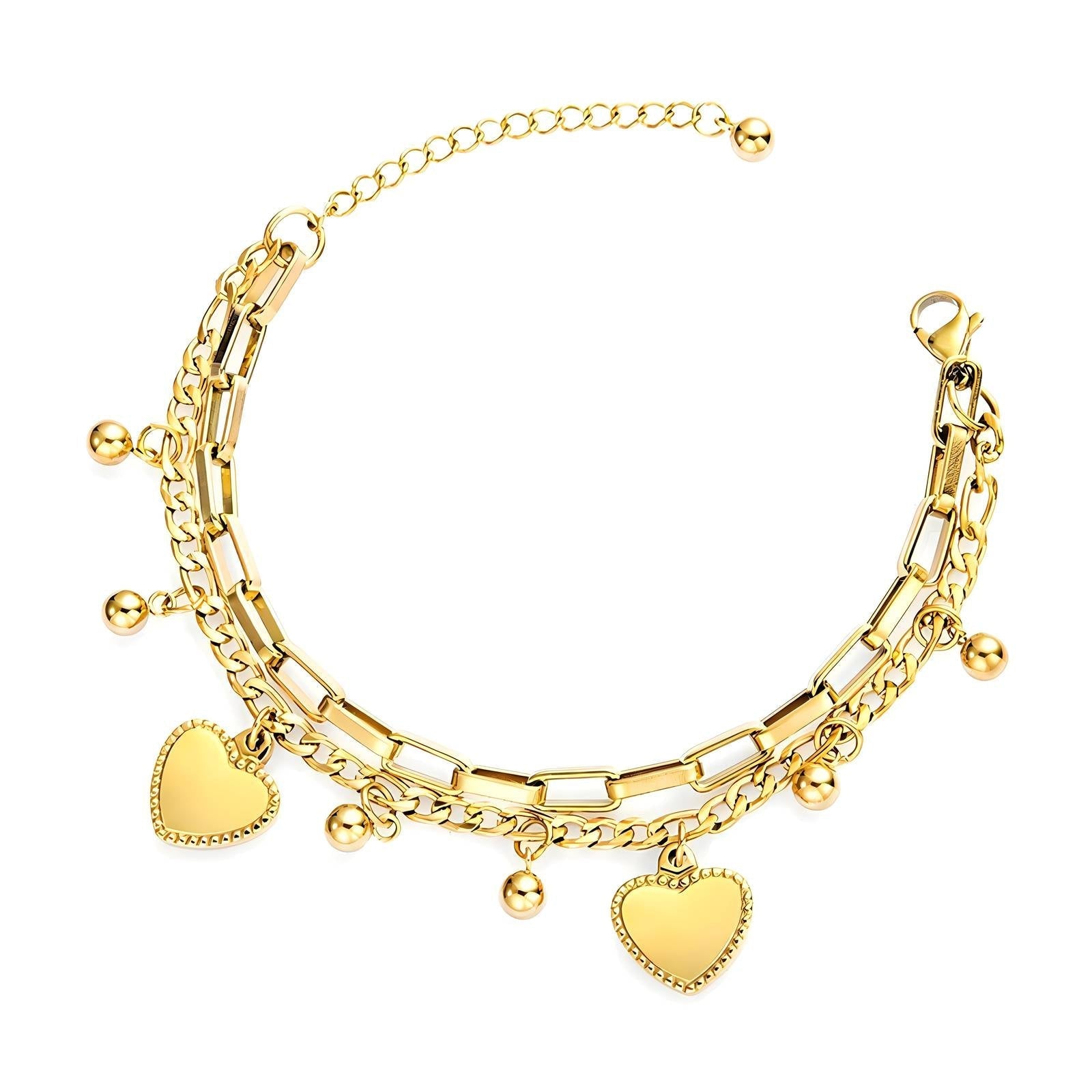 Gold Plated Hearts Bracelet for Any Occasion