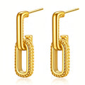 EARRINGS, 18K GOLD PLATED STEEL